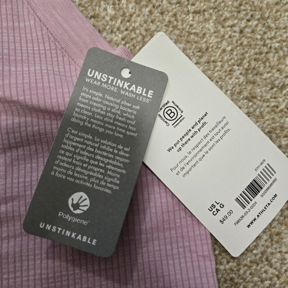 NWT Athleta Large Light Purple Heather Racerback Tank Top - Picture 5 of 8